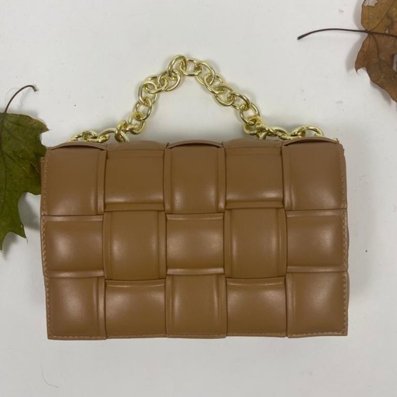 Handbags - Waist Bags Weave Chain Crossbody CAMEL